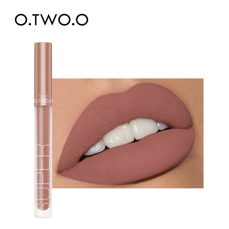 Batom Líquido Matte Lip Gloss À Prova D' Água O.TWO.O - 12 Cores