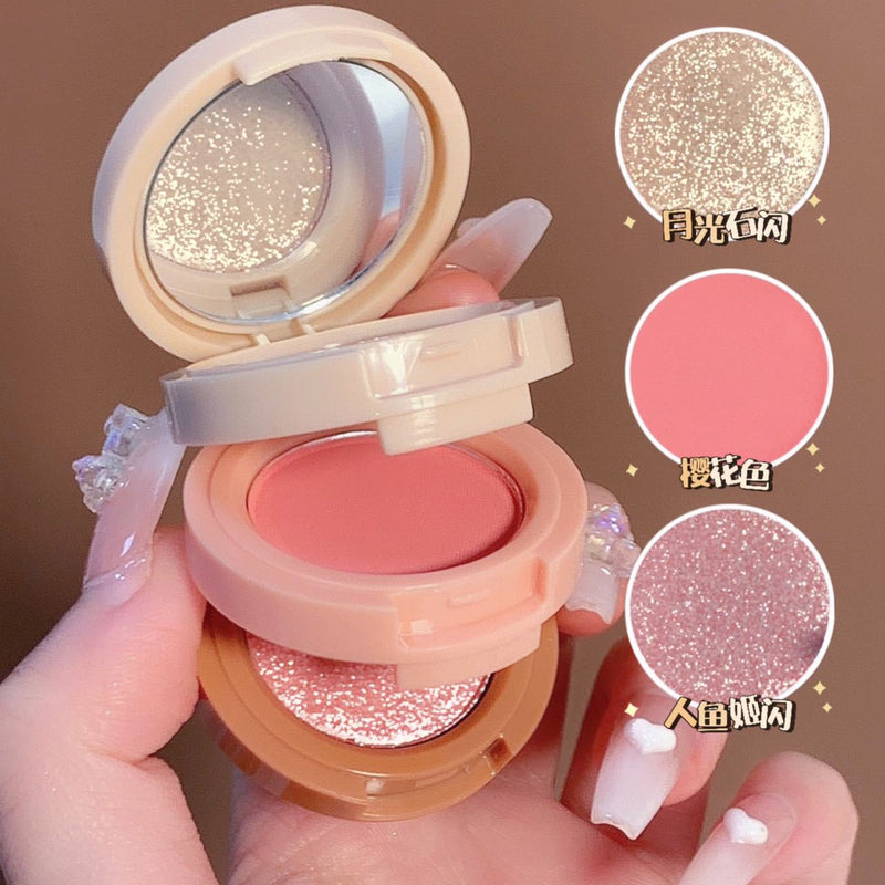 Paleta de Maquiagem Blush 3 em 1